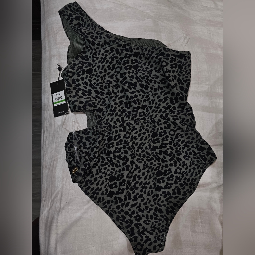 Green and Black one piece swim suit
